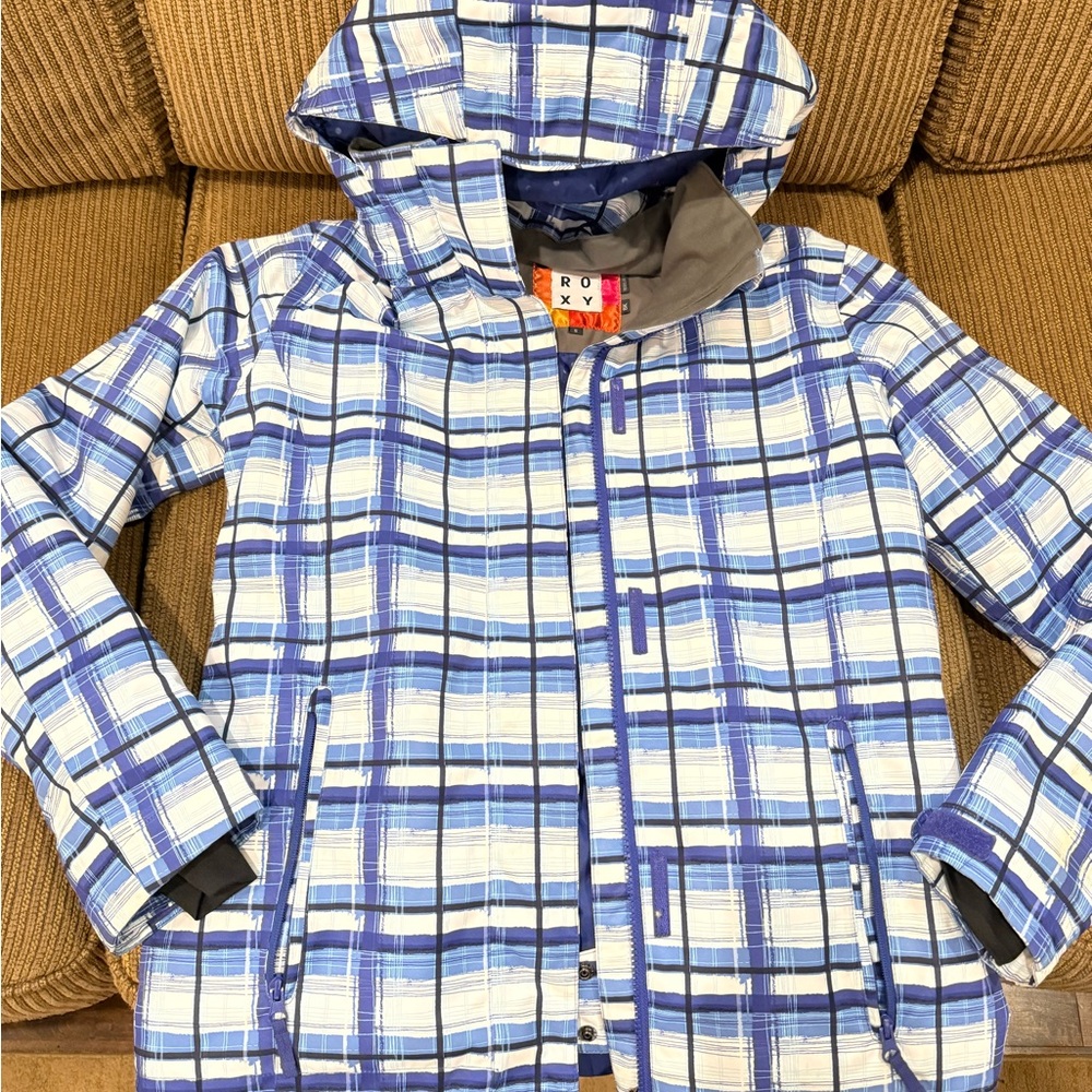 Roxy Blue Plaid ski Jacket